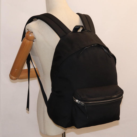 SAINT LAURENT Classic Hunter Backpack Canvas Black Silver Auth yk14364V