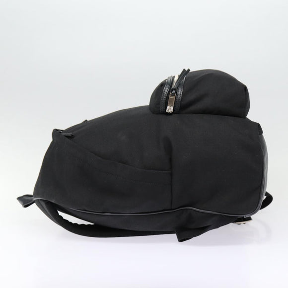SAINT LAURENT Classic Hunter Backpack Canvas Black Silver Auth yk14364V