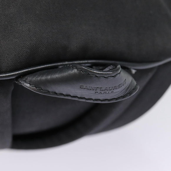 SAINT LAURENT Classic Hunter Backpack Canvas Black Silver Auth yk14364V