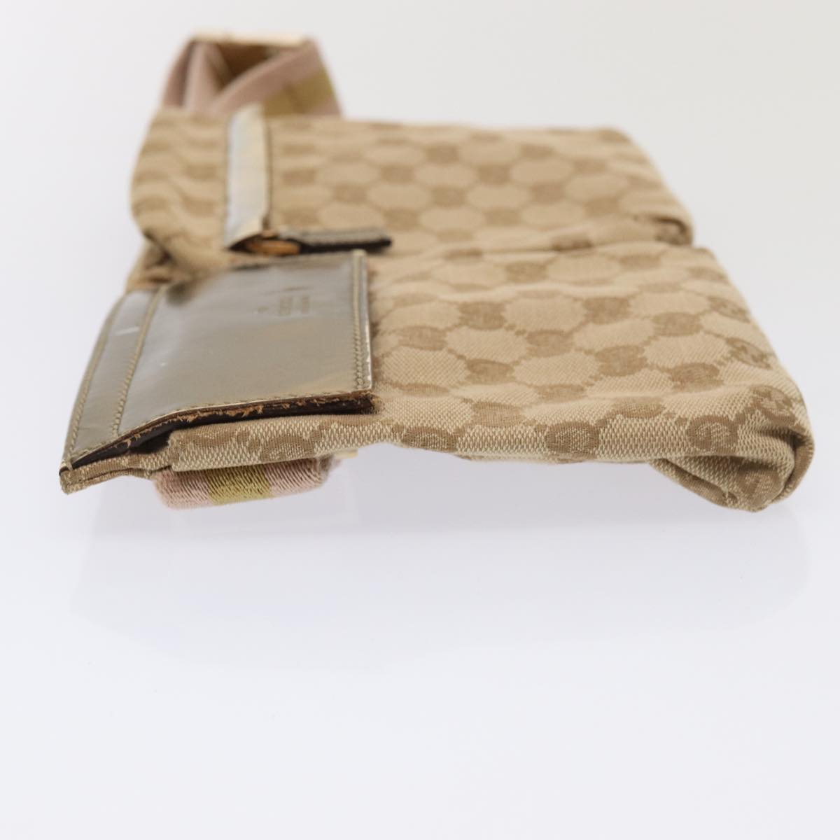 GUCCI GG Canvas Sherry Line Waist bag Beige Brown gold 28566 Auth yk14366