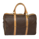 CELINE Macadam Canvas Boston Bag PVC Leather Brown Auth yk14397-1