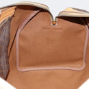 CELINE Macadam Canvas Boston Bag PVC Leather Brown Auth yk14397-21