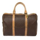 CELINE Macadam Canvas Boston Bag PVC Leather Brown Auth yk14397-13
