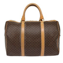 CELINE Macadam Canvas Boston Bag PVC Leather Brown Auth yk14397-2