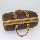 CELINE Macadam Canvas Boston Bag PVC Leather Brown Auth yk14397-6