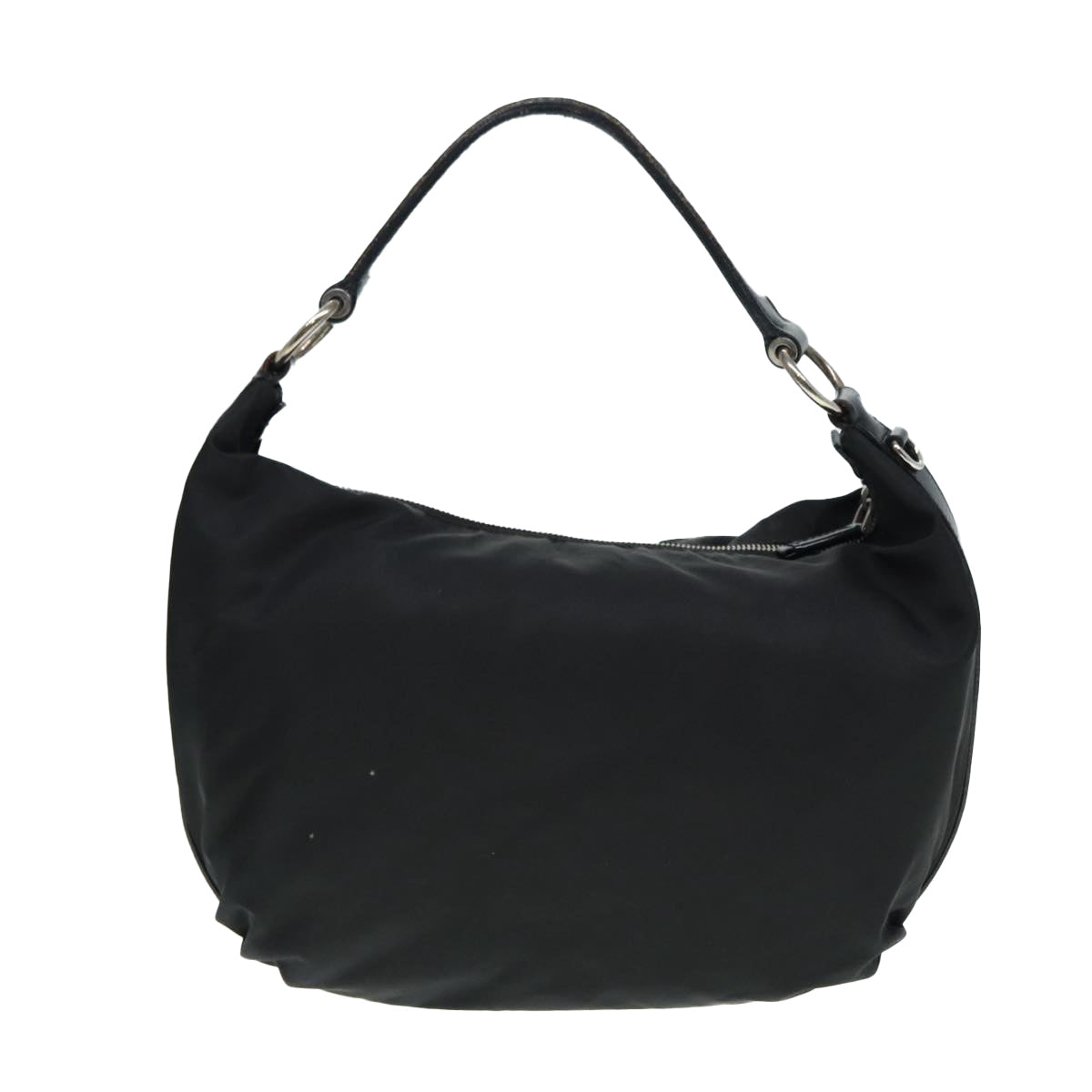 PRADA Shoulder Bag Nylon Black Silver Auth yk14428