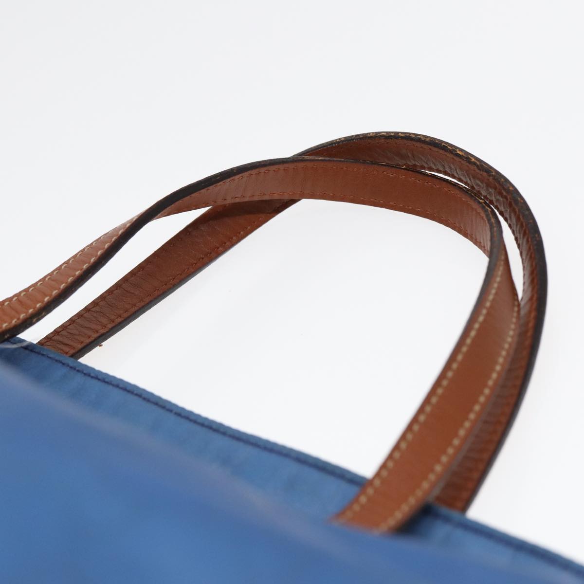 GUCCI GG Canvas Tote Bag Nylon Blue Brown Silver 282439 Auth yk14432