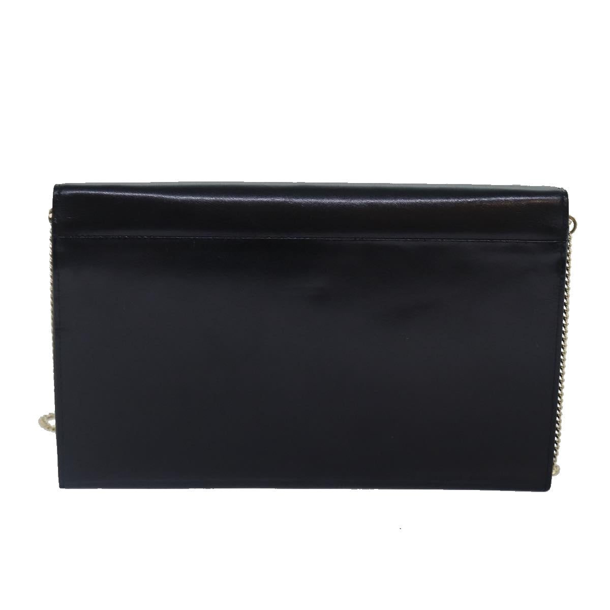 GIVENCHY Chain Shoulder Bag Leather Black Gold Auth yk14433 - 0