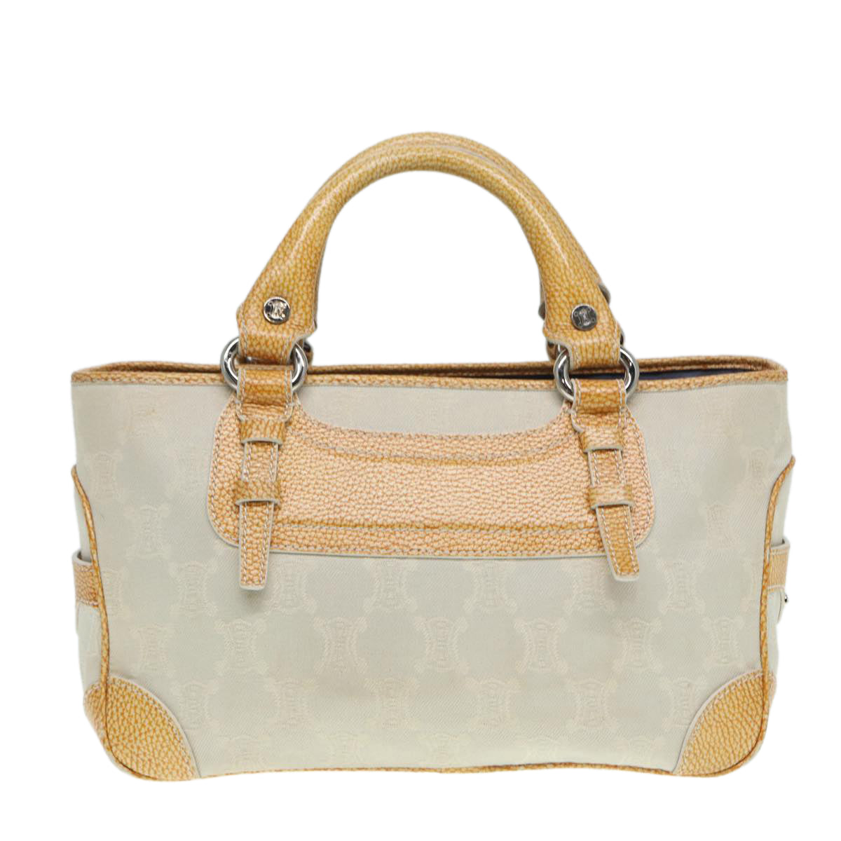 CELINE Paris Macadam Canvas boogie Hand Bag Beige Auth yk14438 - 0