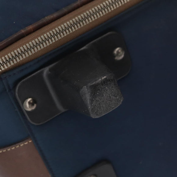 PRADA Suitcase Nylon Leather Navy Brown Auth yk14443