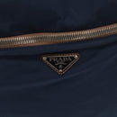 PRADA Suitcase Nylon Leather Navy Brown Auth yk14443-27