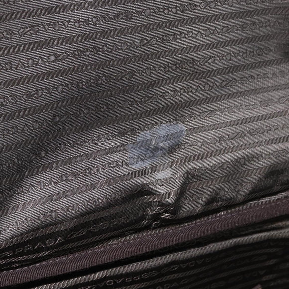 PRADA Suitcase Nylon Leather Navy Brown Auth yk14443