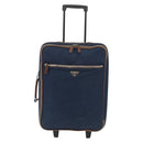 PRADA Suitcase Nylon Leather Navy Brown Auth yk14443-13