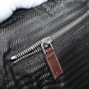PRADA Suitcase Nylon Leather Navy Brown Auth yk14443-34