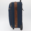 PRADA Suitcase Nylon Leather Navy Brown Auth yk14443-3
