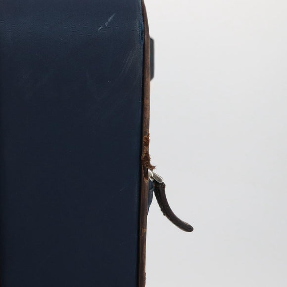 PRADA Suitcase Nylon Leather Navy Brown Auth yk14443