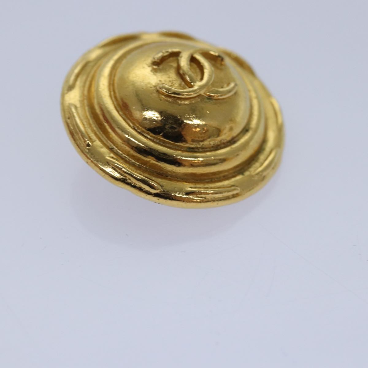 CHANEL COCO Mark Earring metal Gold CC Auth yk14445