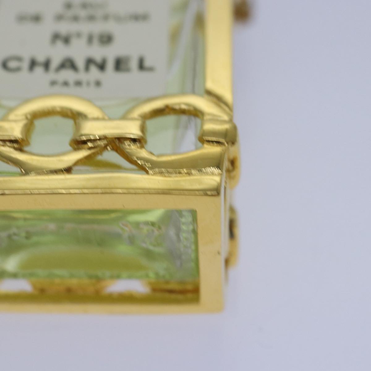 CHANEL perfume Necklace metal Gold CC Auth yk14460