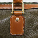 CELINE Boston Bag Leather Khaki Gold Auth yk14493-17