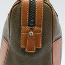 CELINE Boston Bag Leather Khaki Gold Auth yk14493-19