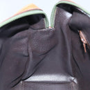 CELINE Boston Bag Leather Khaki Gold Auth yk14493-21
