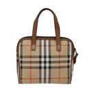 Burberrys Nova Check Hand Bag Canvas Beige Auth yk14515-2