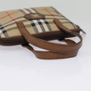 Burberrys Nova Check Hand Bag Canvas Beige Auth yk14515-7