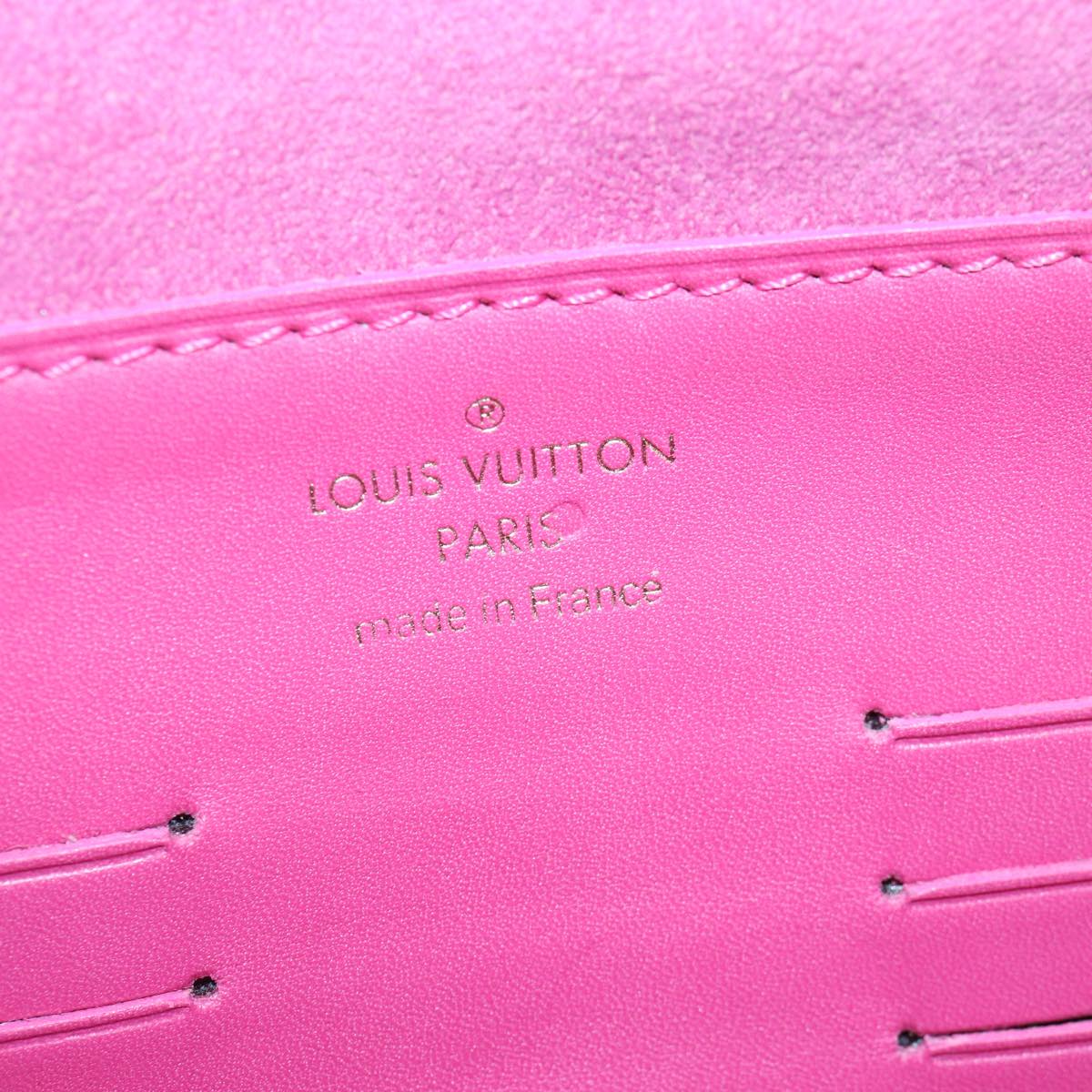 LOUIS VUITTON Monogram Pochette Courtney Bag Embossed leather Pink Auth yk14516A