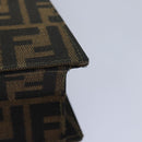 FENDI Zucca Canvas Handtasche Gold Schwarz Braun Auth yk14520A-8