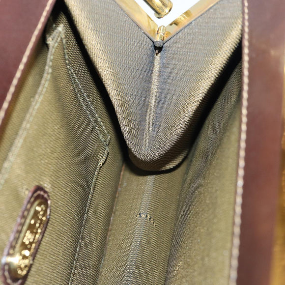 FENDI Zucca Canvas Handtasche Gold Schwarz Braun Auth yk14520A