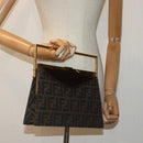 FENDI Zucca Canvas Handtasche Gold Schwarz Braun Auth yk14520A-22