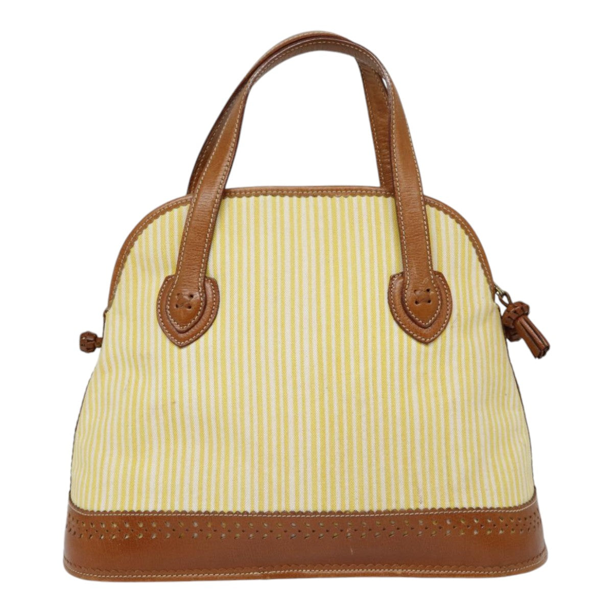 LOEWE Anagram Hand Bag Canvas Leather Yellow Auth yk14532 - 0