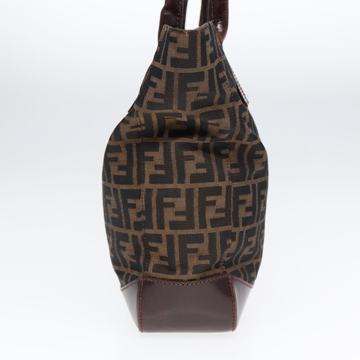 FENDI Zucca Canvas Tote Bag Brown Black Auth yk14553