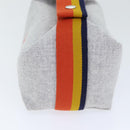 HERMES Brid A Black Hand Bag Wool Gray Silver Auth yk14563A-4