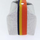 HERMES Brid A Black Hand Bag Wool Gray Silver Auth yk14563A-5