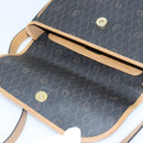 Christian Dior Honeycomb Canvas Shoulder Bag PVC Leather Black Gold Auth yk14590-10