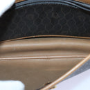 Christian Dior Honeycomb Canvas Shoulder Bag PVC Leather Black Gold Auth yk14590-11