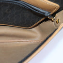 Christian Dior Honeycomb Canvas Shoulder Bag PVC Leather Black Gold Auth yk14590-19