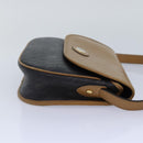 Christian Dior Honeycomb Canvas Shoulder Bag PVC Leather Black Gold Auth yk14590-4