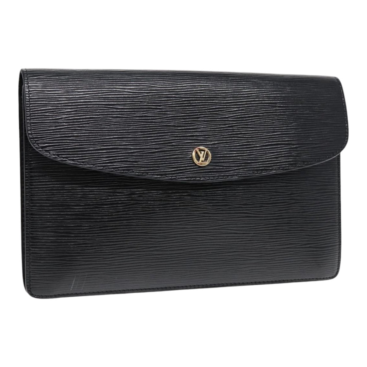 LOUIS VUITTON Epi Montaigne 27 Clutch Bag Black M52652 LV Auth yk14592