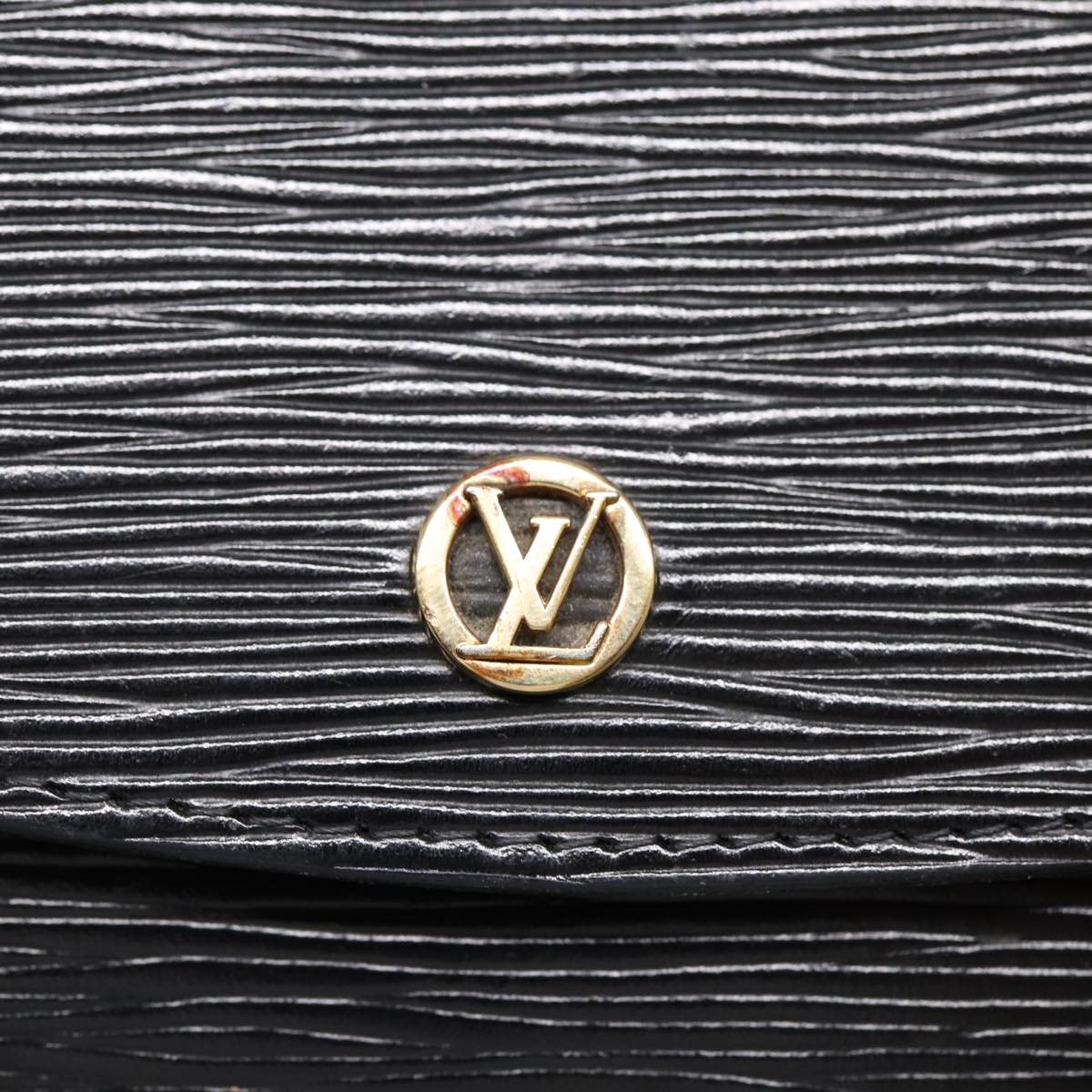 LOUIS VUITTON Epi Montaigne 27 Clutch Bag Black M52652 LV Auth yk14592