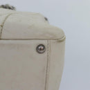 CHANEL Matelasse Chain Shoulder Bag Caviar Skin White Silver CC Auth yk14601-15