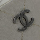 CHANEL Matelasse Chain Shoulder Bag Caviar Skin White Silver CC Auth yk14601-17