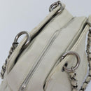 CHANEL Matelasse Chain Shoulder Bag Caviar Skin White Silver CC Auth yk14601-6