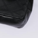 CHANEL Bicolore Turn Lock Chain Waist bag Leather Black Gold CC Auth yk14627-15