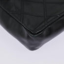 CHANEL Bicolore Turn Lock Chain Waist bag Leather Black Gold CC Auth yk14627-16