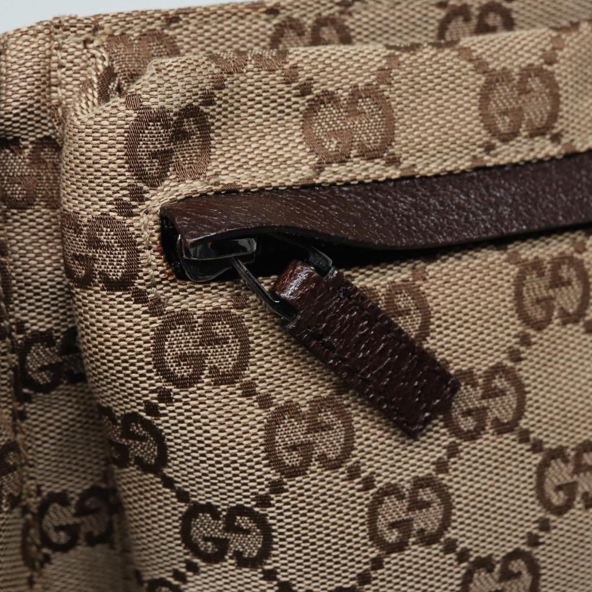 GUCCI GG Canvas Waist bag Beige Silver 28566 Auth yk14629