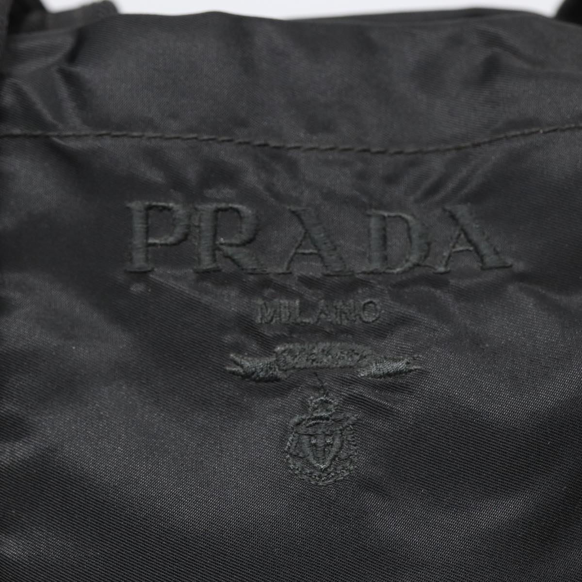 PRADA Hand Bag Nylon Black Silver Auth yk14668