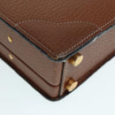 LOEWE Anagram Attache Case Trunk Leather Brown Gold Auth yk14674-9