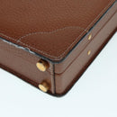 LOEWE Anagram Attache Case Trunk Leather Brown Gold Auth yk14674-16